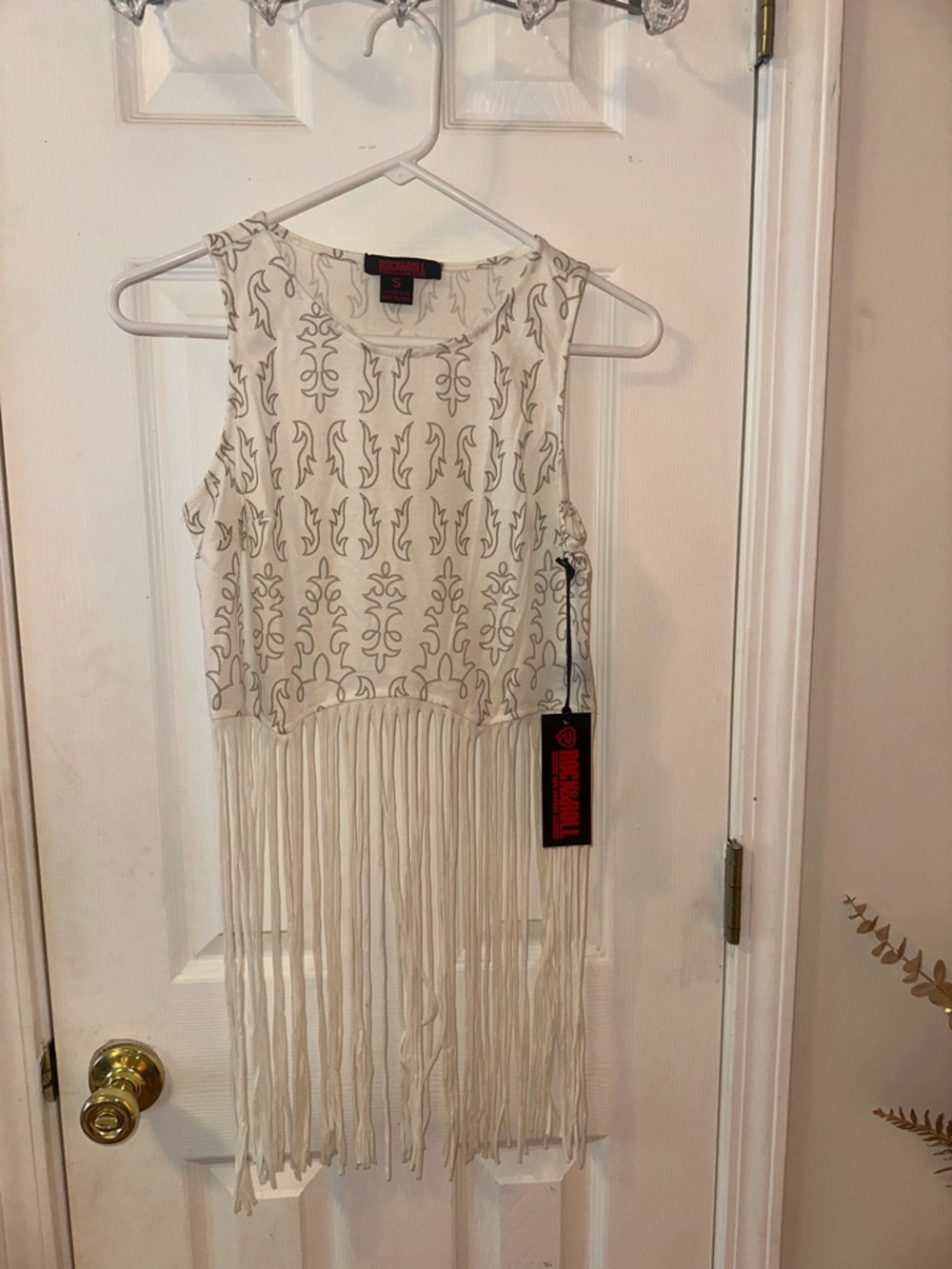Boot Stitch Fringe Western Tank Top